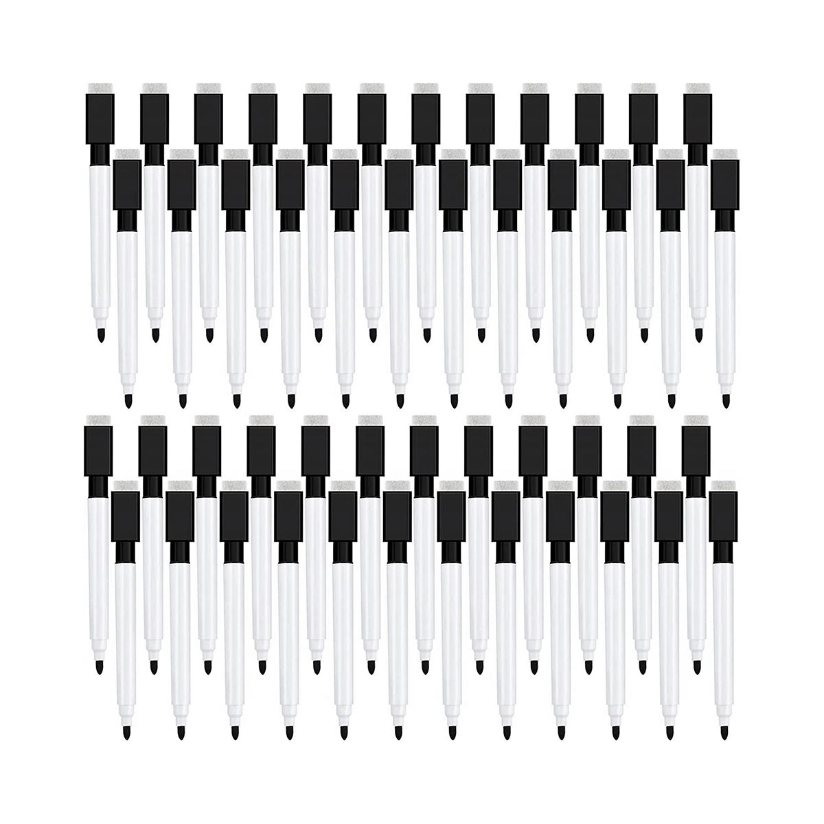 Magnetic Dry Erase Markers Whiteboard Erase Marker with Erasers Cap for School and Office 60 Pieces
