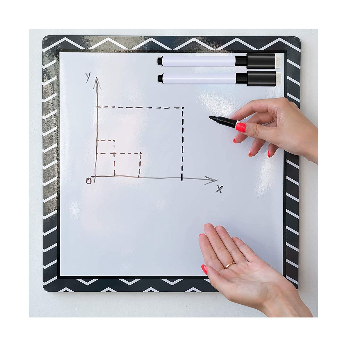 Magnetic Dry Erase Markers Whiteboard Erase Marker with Erasers Cap for School and Office 60 Pieces