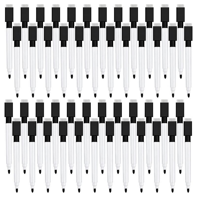 Magnetic Dry Erase Markers Whiteboard Erase Marker with Erasers Cap for School and Office 60 Pieces