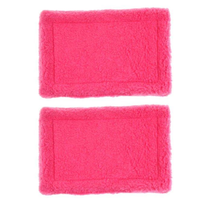 2PCS Cute Animal Rabbit Squirrel Hamster Washable Bed Winter Rose Red