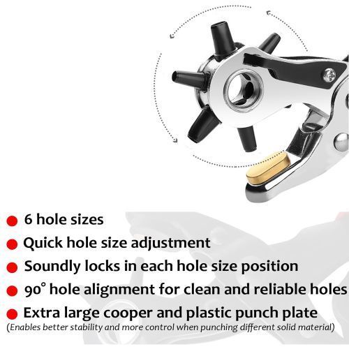 Hole Puncher Round Holes Professional Leather Hole Punch Tool For Belts Watch Shoe Bag Strap