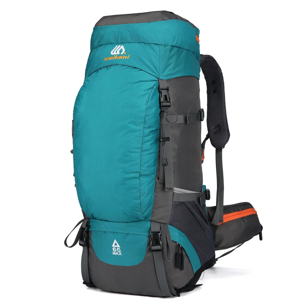 65L Water-resistant Hiking Backpack with Rain Cover Outdoor Sport Travel Daypack for Camping Touring Climbing