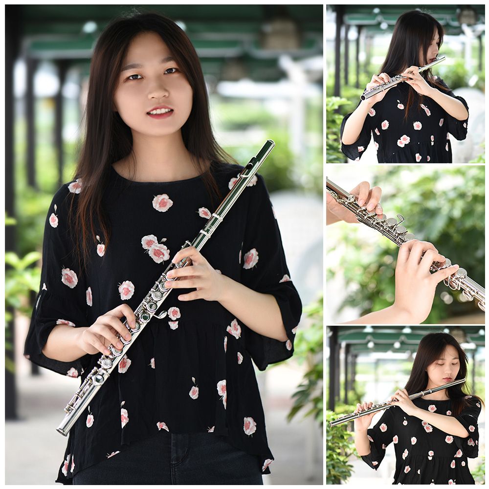 Western Concert Flute Nickel Plated 16 Holes C Key