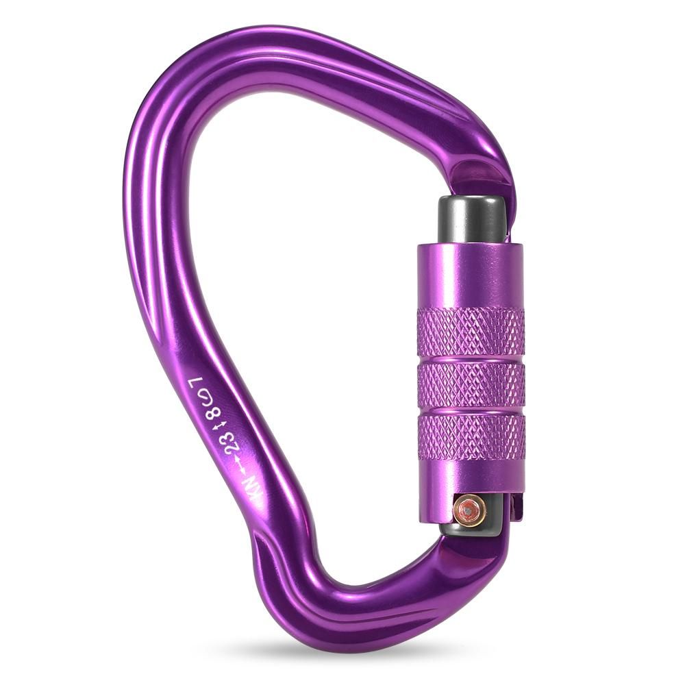 23KN Auto Locking Gate Carabiner Heavy Duty D Shape Buckle Pack D-ring Carabiner Climbing Rappelling Hammock Locking Clip