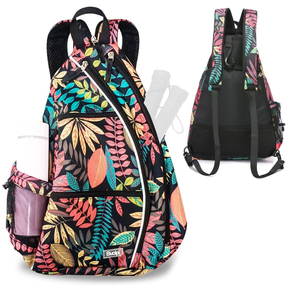 Pickleball Backpack Adjustable Sling Bag Tennis Racket Bag