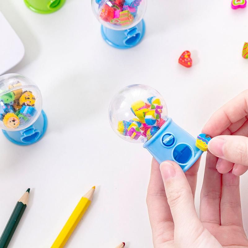 Mini Fruit Gashapon Eraser Machine Eraser Dispenser Kids Stationary School Supplies Children Gift