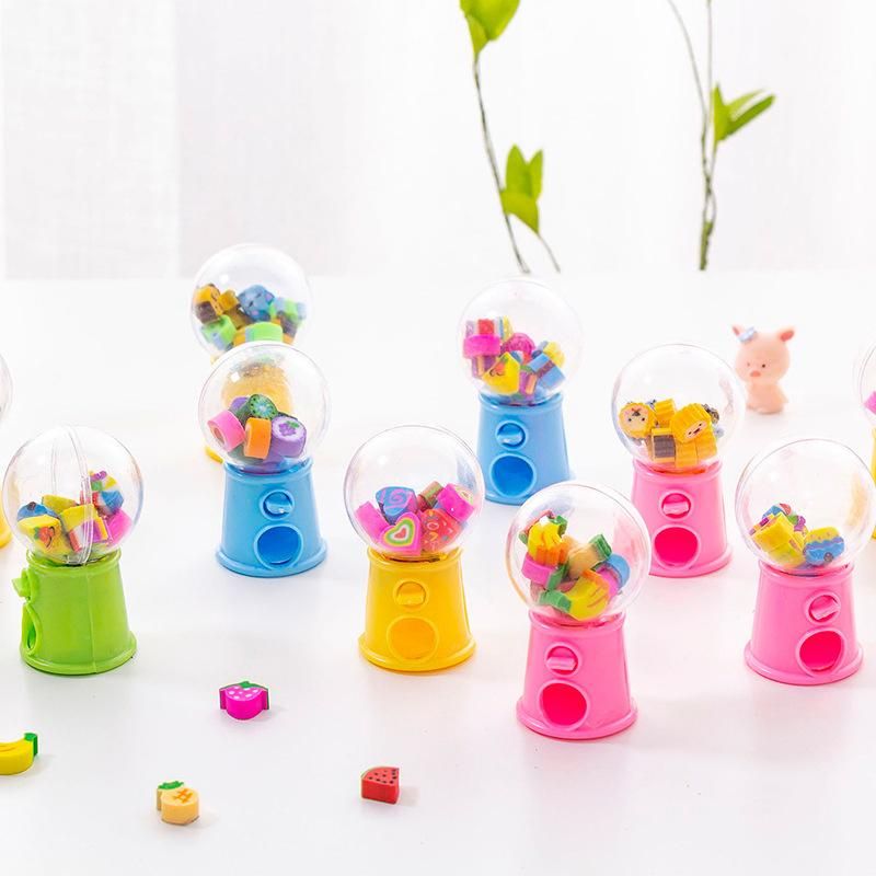 Mini Fruit Gashapon Eraser Machine Eraser Dispenser Kids Stationary School Supplies Children Gift