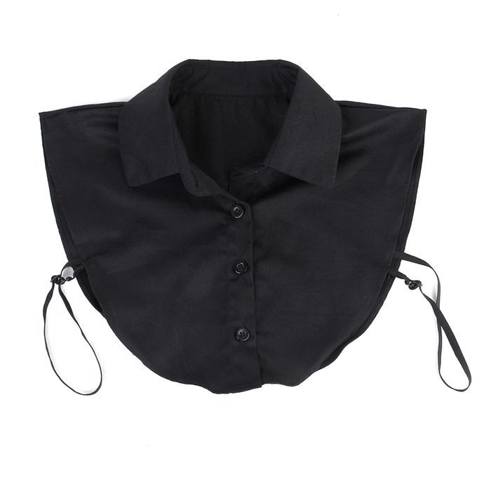 2/set Women's Detachable Collar Button Up Half Shirt Dickey Black