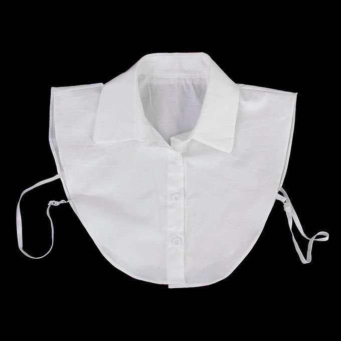 2/set Women's Detachable Collar Button Up Half Shirt Dickey Black