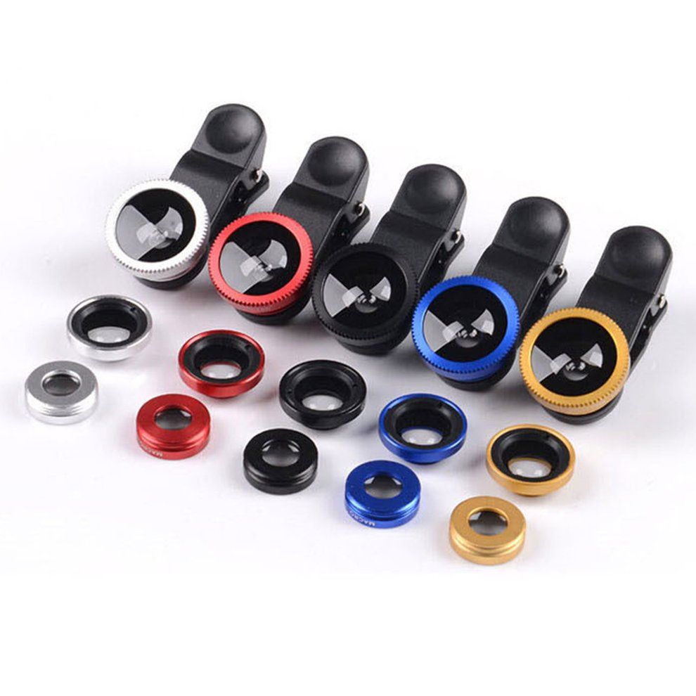 3-in-1 Multifunctional Phone Lens Kit Fish Lens+ro Lens + Wide Angle Lens