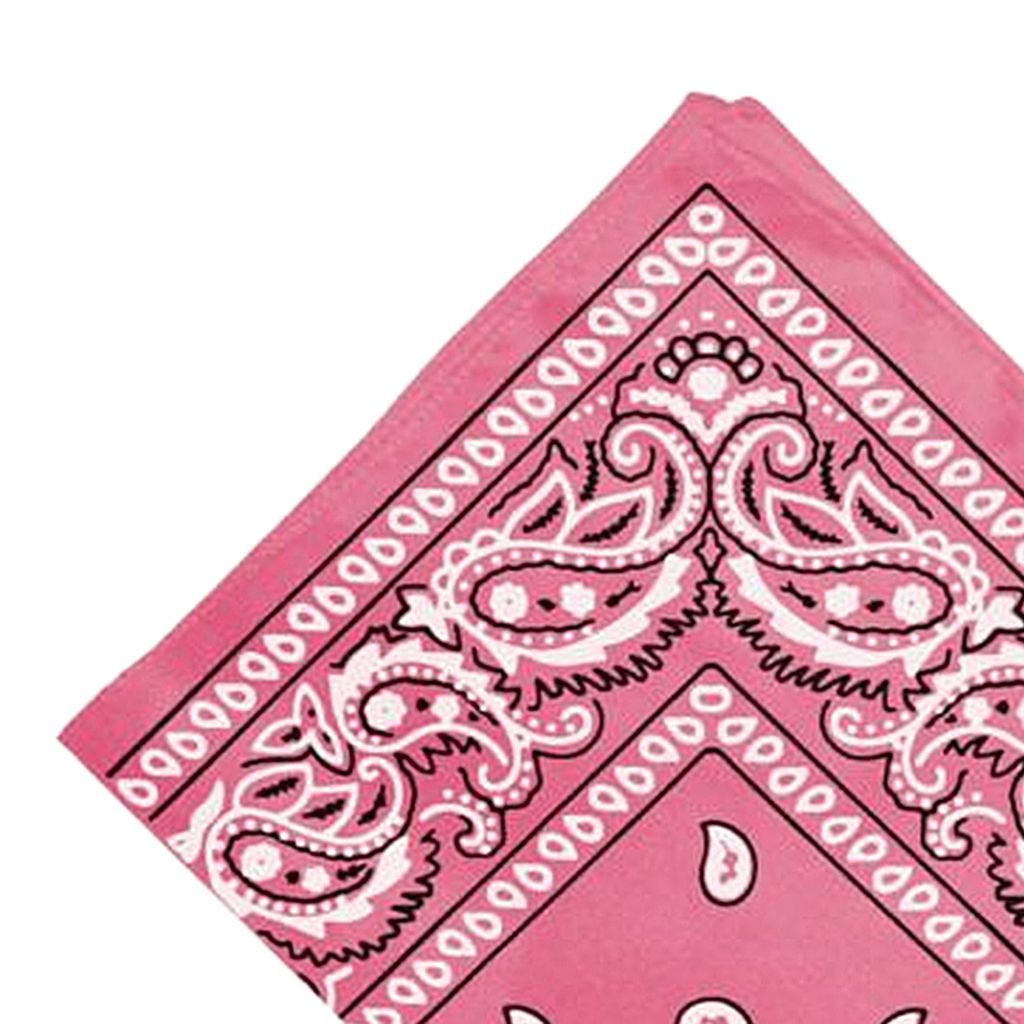 Women Men Paisley Print Cowboy Bandana Scarf Head Wrap Neck Pink