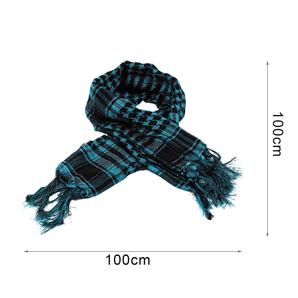 Scarf Unisex Lightweight Plaid Pattern Cotton Keffiyeh-Gray