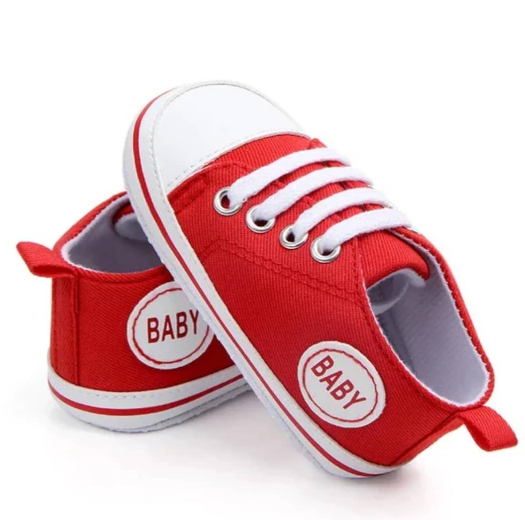 Unisex Newborn Baby Soft Soles Crib Sneakers - Red