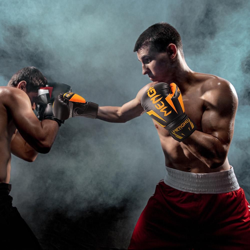 Boxing Gloves with Wrist Support Straps Kick Boxing Muay Thai Punching Training Bag Gloves Adjustable Handwraps Outdoor Sports Mittens Boxing Practice Equipment for Punch Bag Sack Boxing Pads