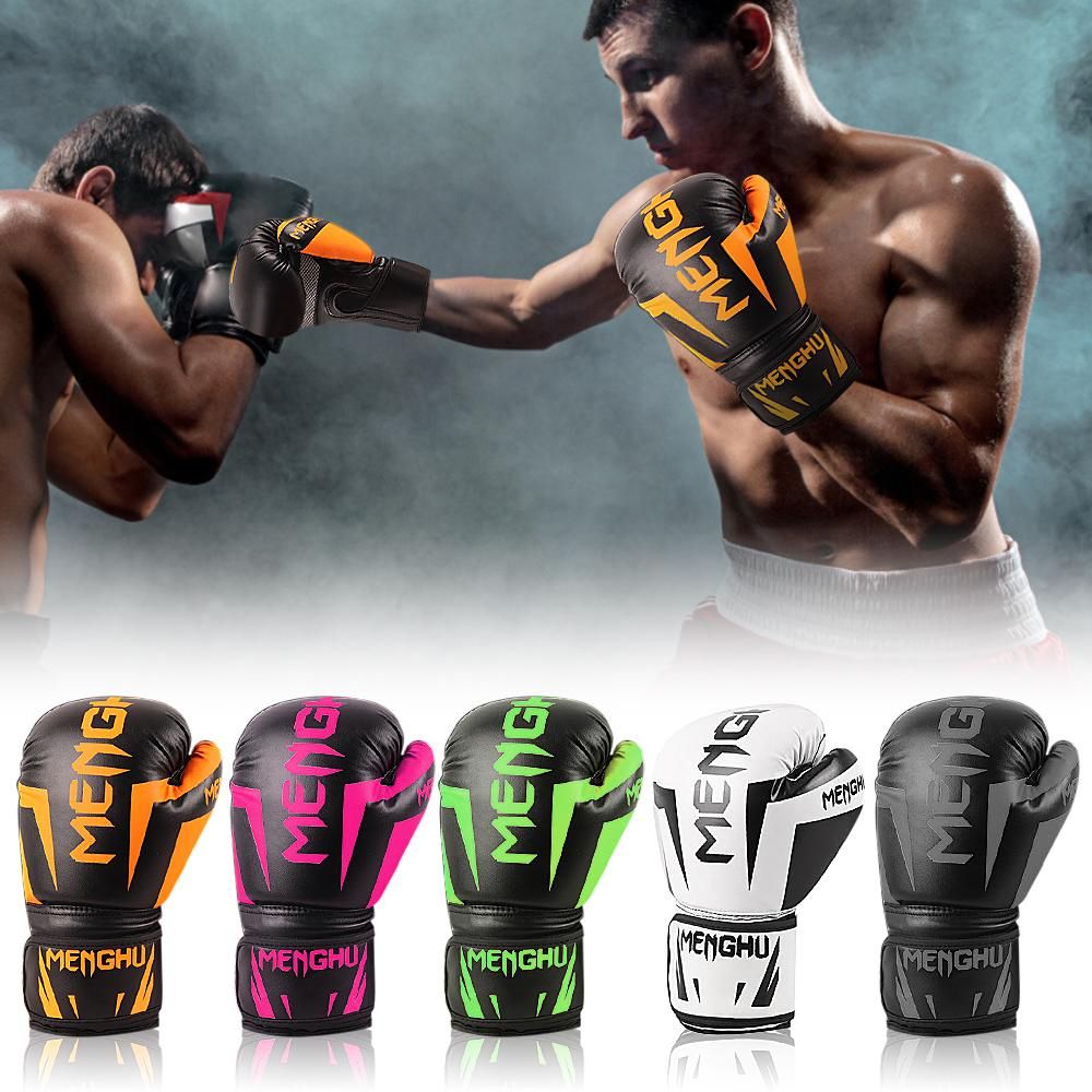 Boxing Gloves with Wrist Support Straps Kick Boxing Muay Thai Punching Training Bag Gloves Adjustable Handwraps Outdoor Sports Mittens Boxing Practice Equipment for Punch Bag Sack Boxing Pads