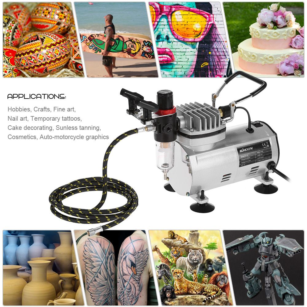 KKmoon Professional Airbrush Kit With Air Compressor Hobby
