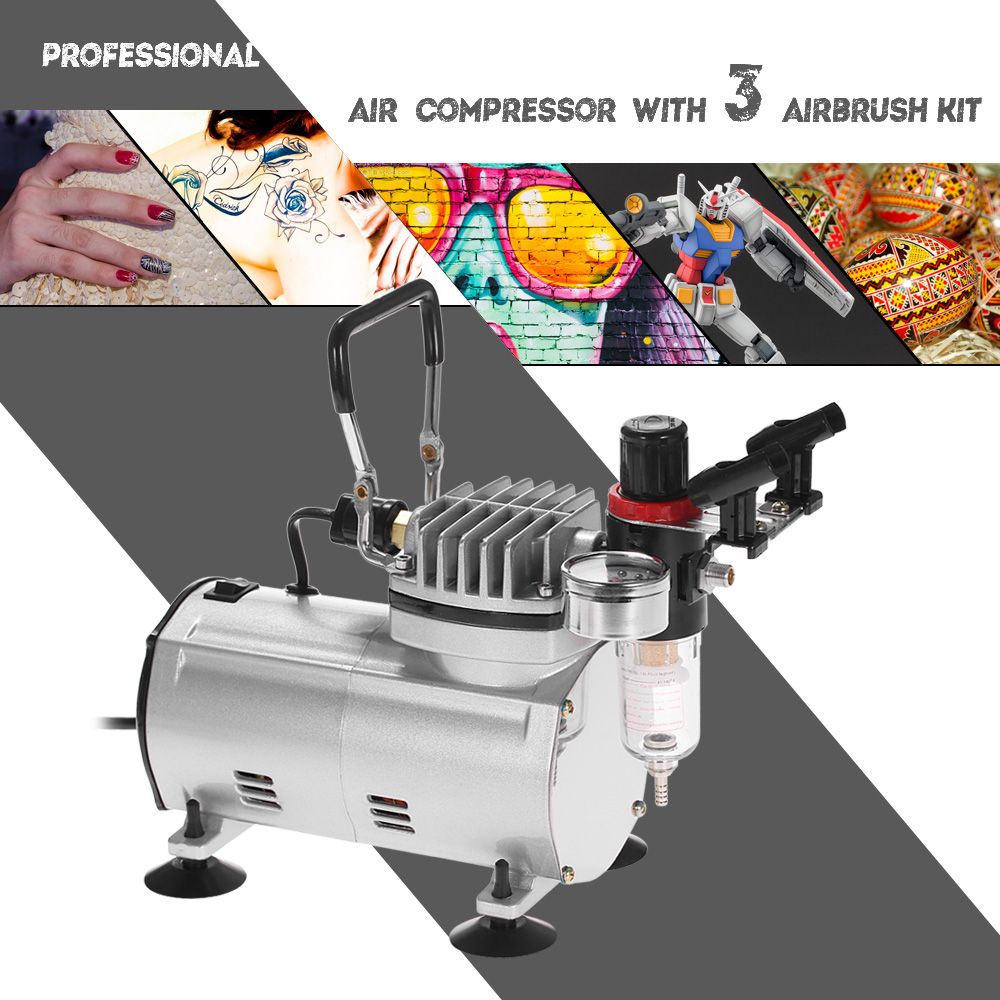KKmoon Professional Airbrush Kit With Air Compressor Hobby