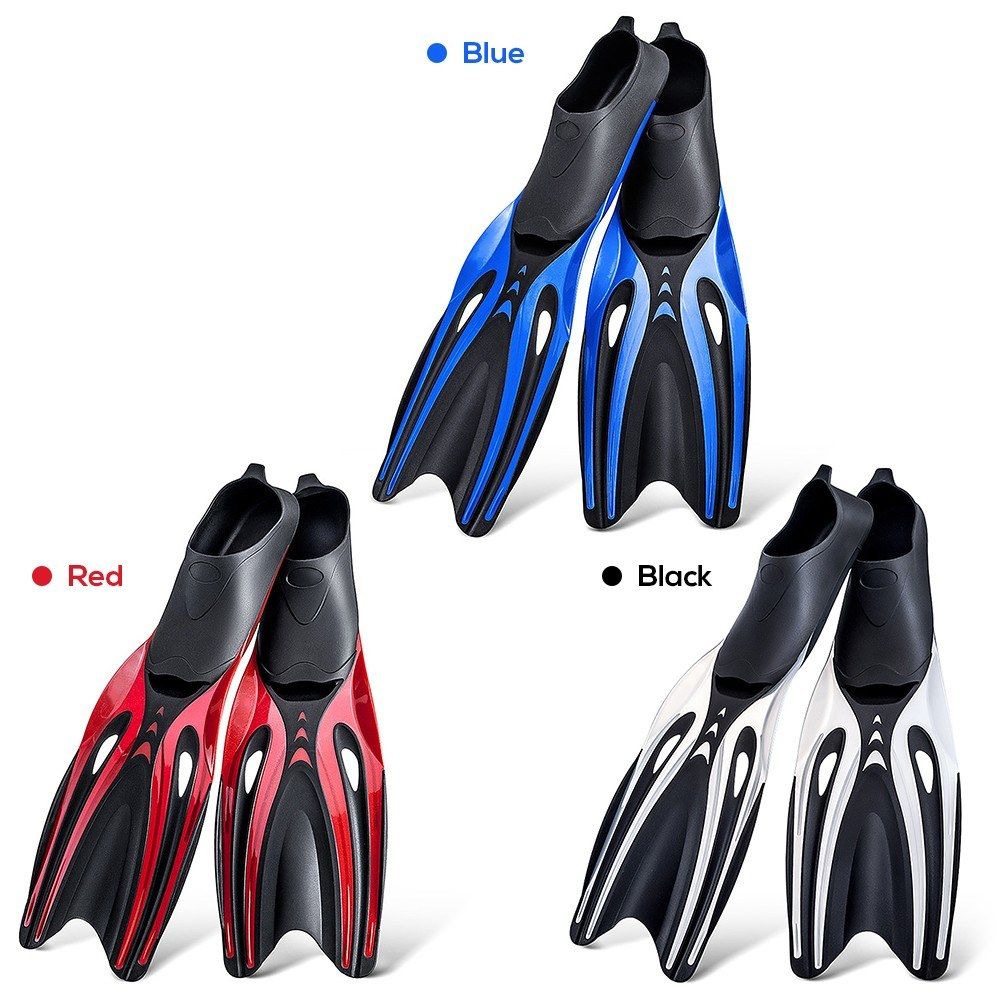 Adult Long Snorkeling Fins Full Foot Pocket Flippers Light
