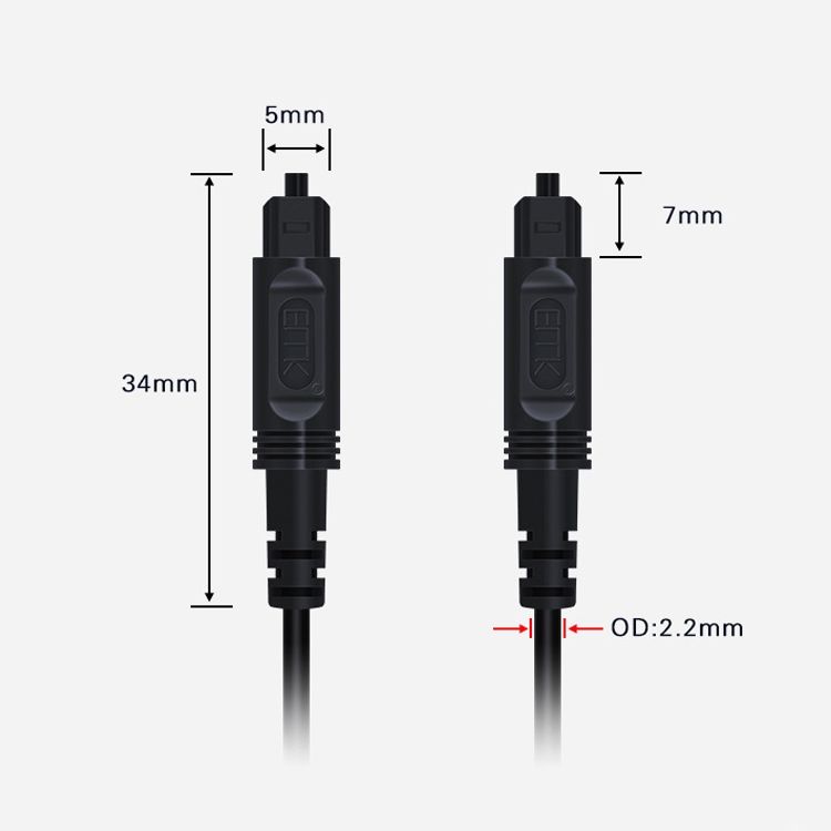 EMK Audio Optical Fiber Cable 10m