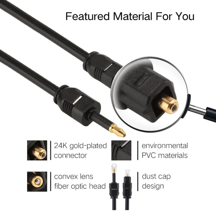 2m OD4.0mm Toslink Male To 3.5mm Mini Toslink Male Audio Cab