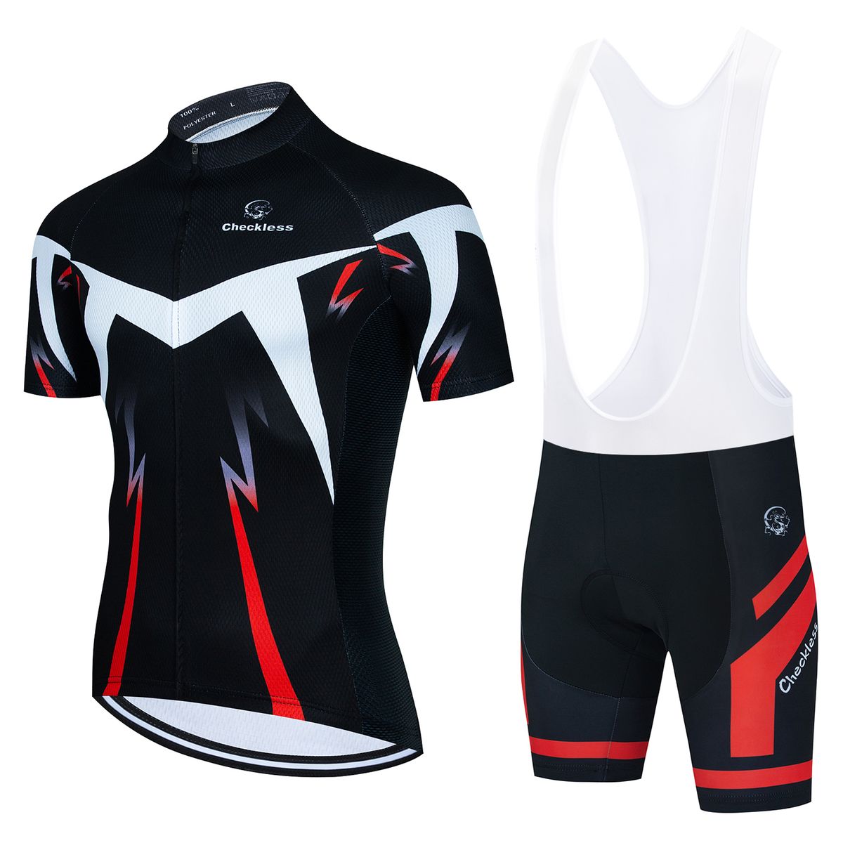 Red Summer Short Sleeve Cycling Jersey Quick Dry Road Bike Suit
