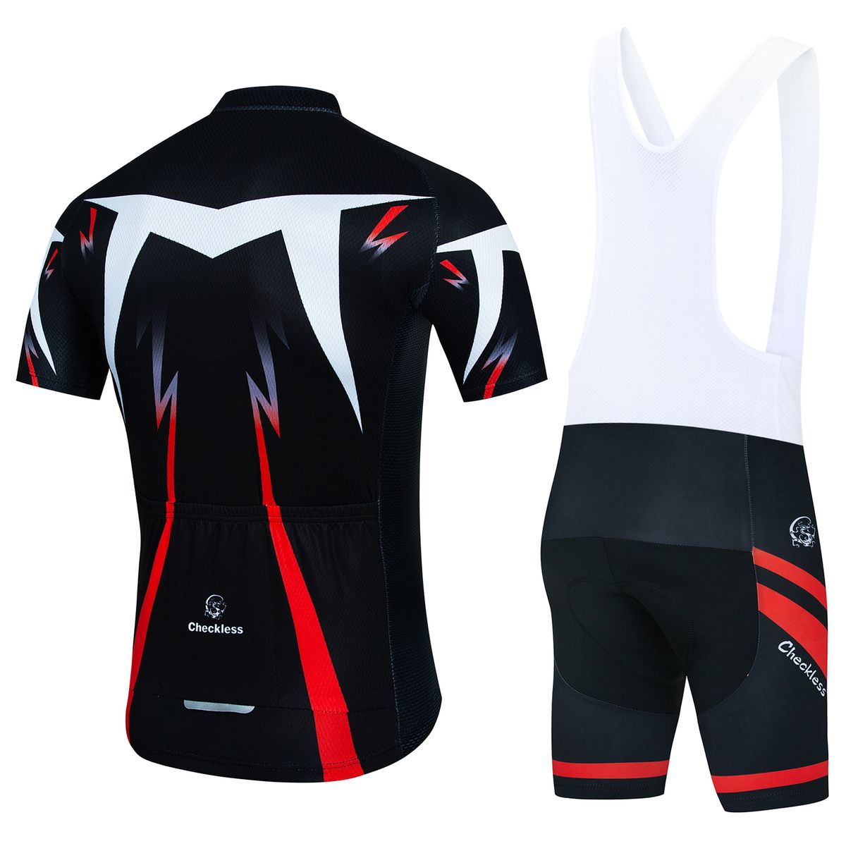 Red Summer Short Sleeve Cycling Jersey Quick Dry Road Bike Suit