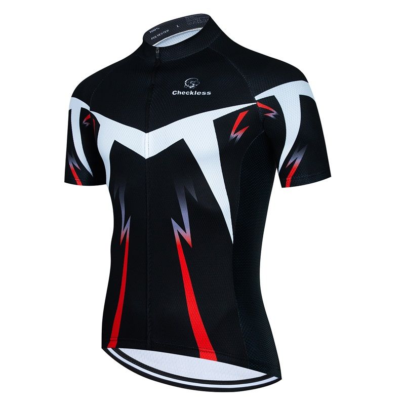 Red Summer Short Sleeve Cycling Jersey Quick Dry Road Bike Suit