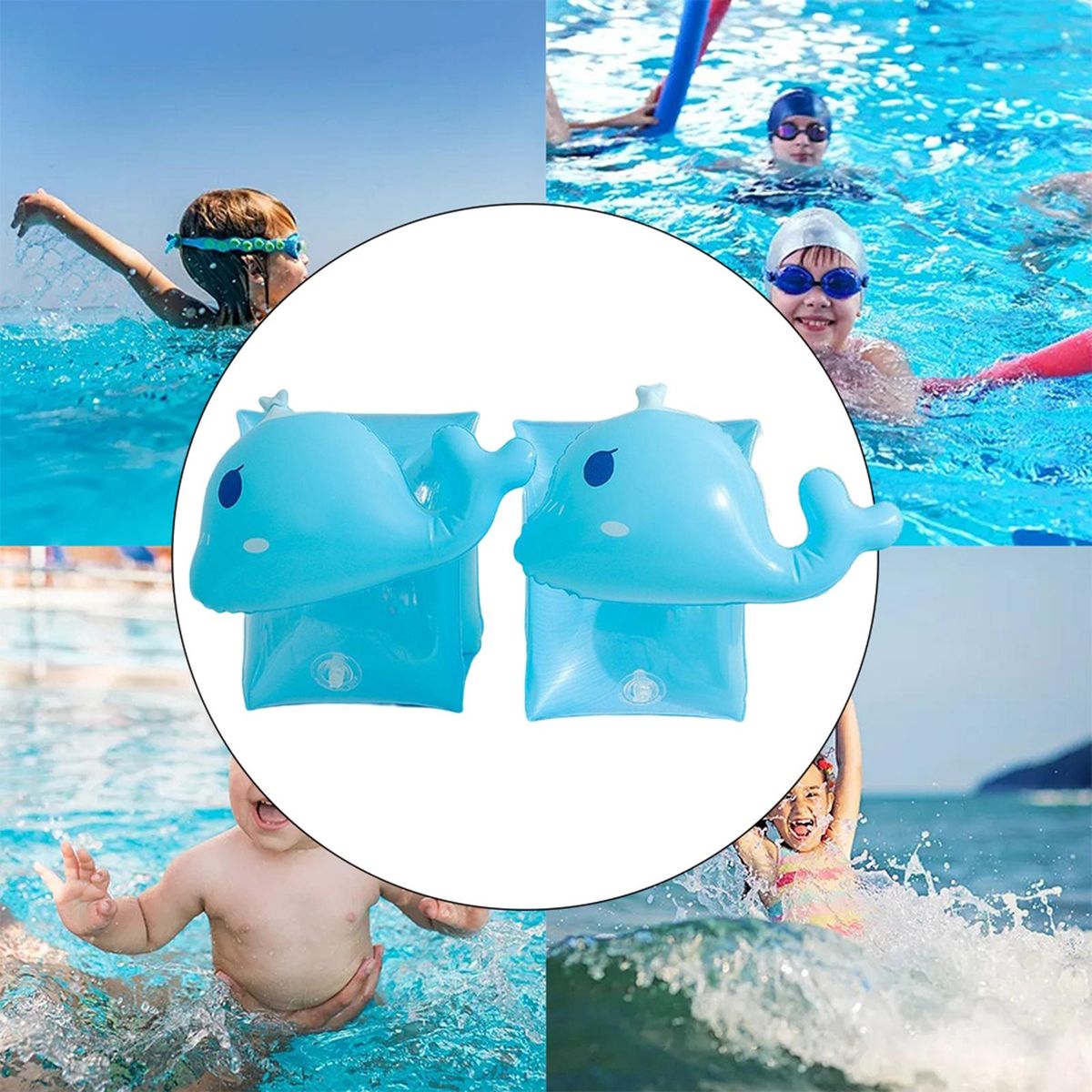 Inflatable Swim Arm Bands PVC Adult Floater Kids Armbands