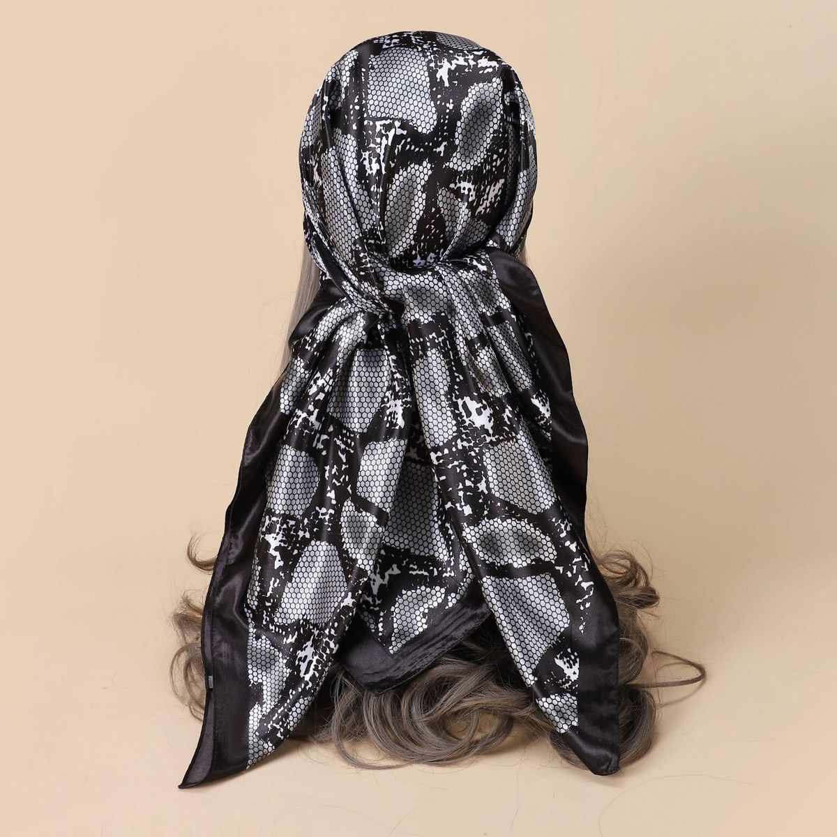 Scarf Women's Spring and Autumn Thin Fashion Vintage Ornament Silk Scarf Scarf Sunscreen Shawl Cotton Large Kerchief 90cm