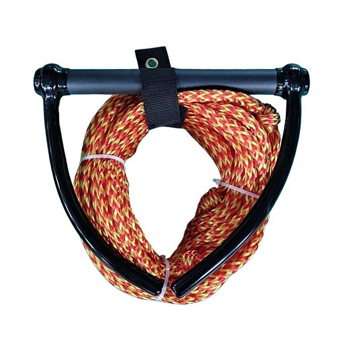 23 Meters 10mm Water Ski Wakeboard Rope With Handle Grip Red, Yellow