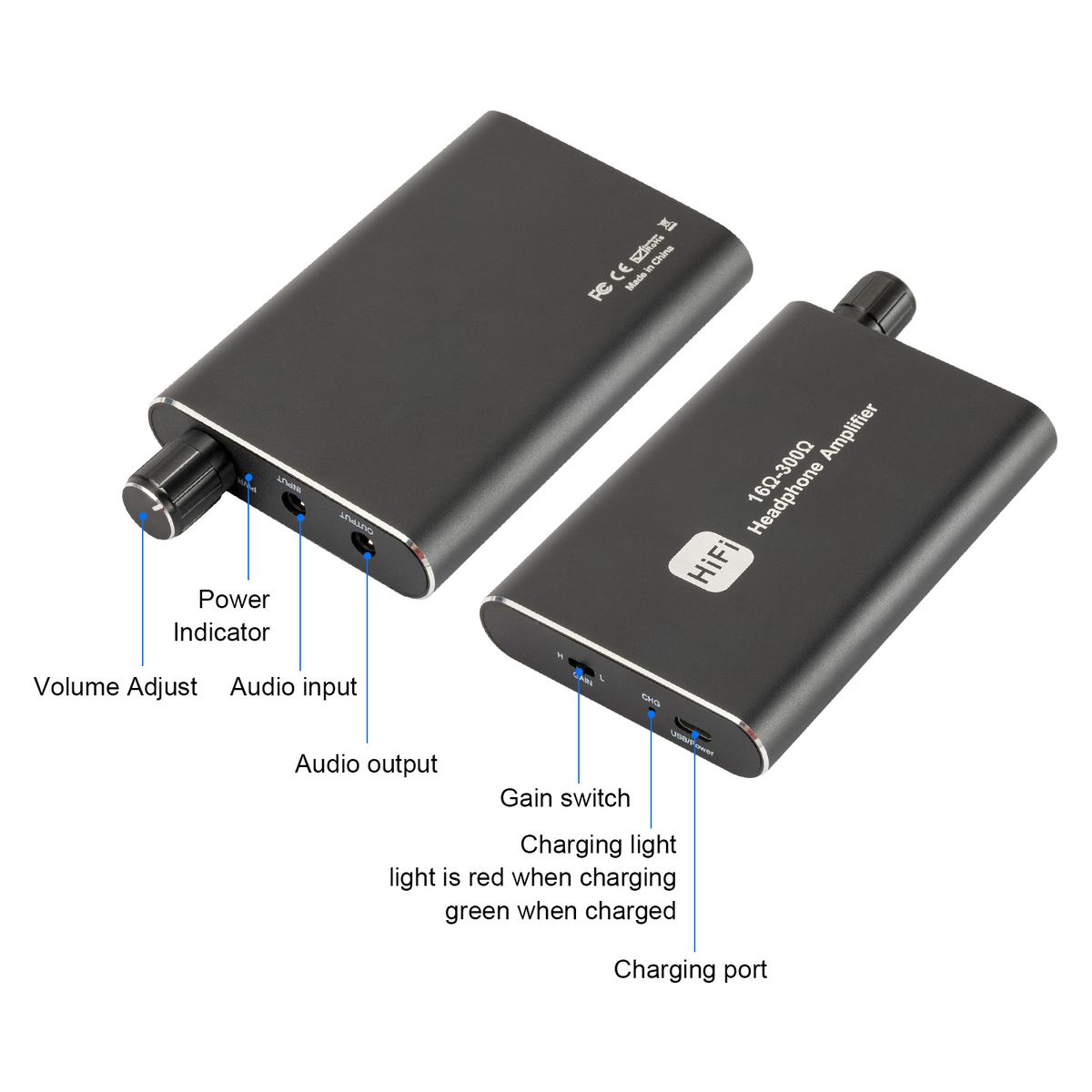 Aluminum Portable Headset Amplifier HiFi Audio Headphone