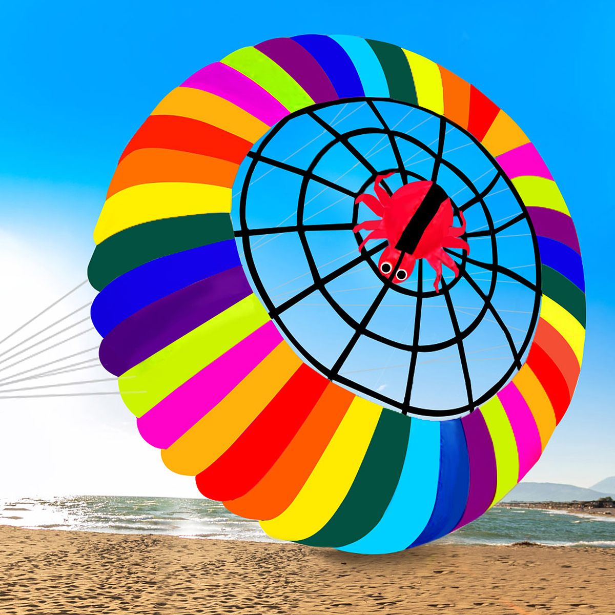 2m Large Kite Huge Rainbow Kite 78.7'' Colorful Kite Easy To