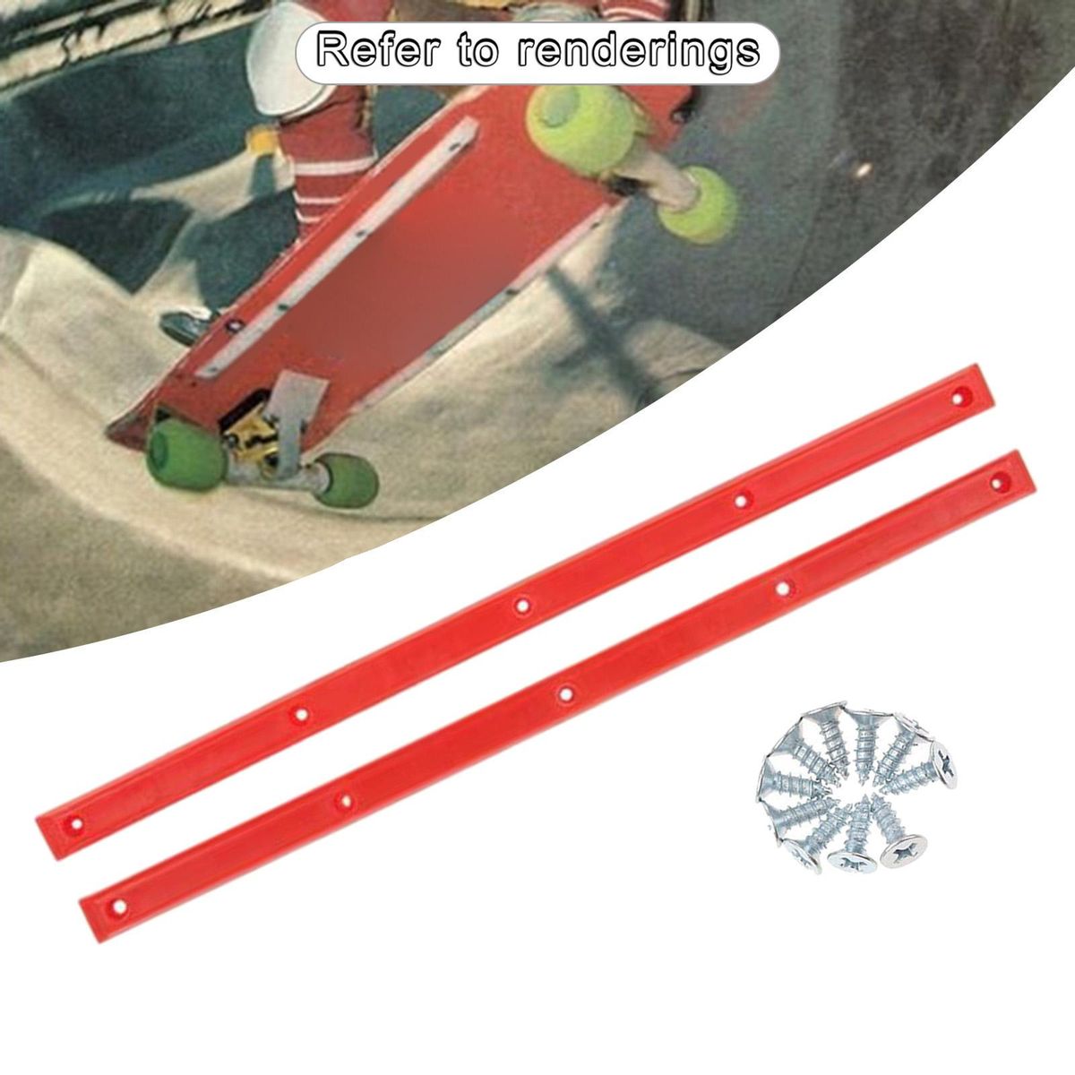 1 Pair Longboard Skateboard Rails Edge Protect With Red