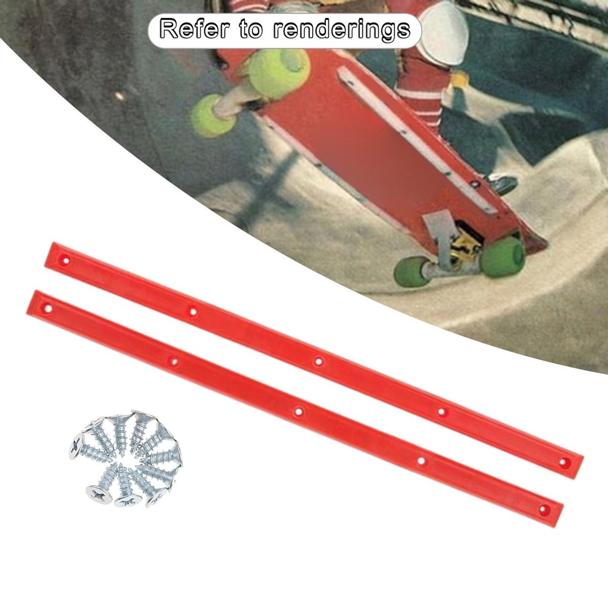 1 Pair Longboard Skateboard Rails Edge Protect With Red