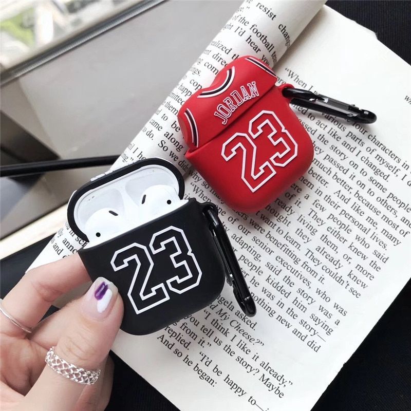 Chicago Bull 23 Jordan Soft Silicone Earphone Case For AirPods 2 Protection Wireless Bluetooth Headset Cover For