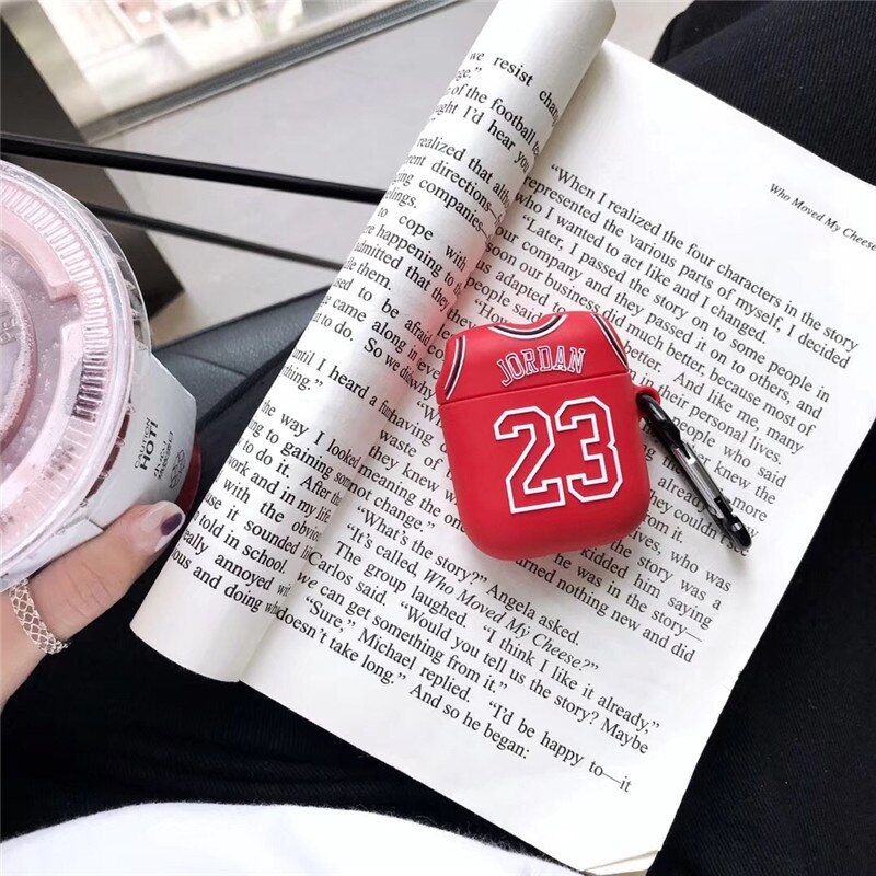 Chicago Bull 23 Jordan Soft Silicone Earphone Case For AirPods 2 Protection Wireless Bluetooth Headset Cover For