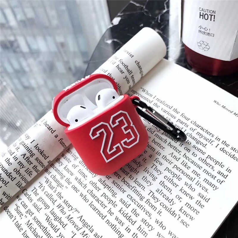Chicago Bull 23 Jordan Soft Silicone Earphone Case For AirPods 2 Protection Wireless Bluetooth Headset Cover For