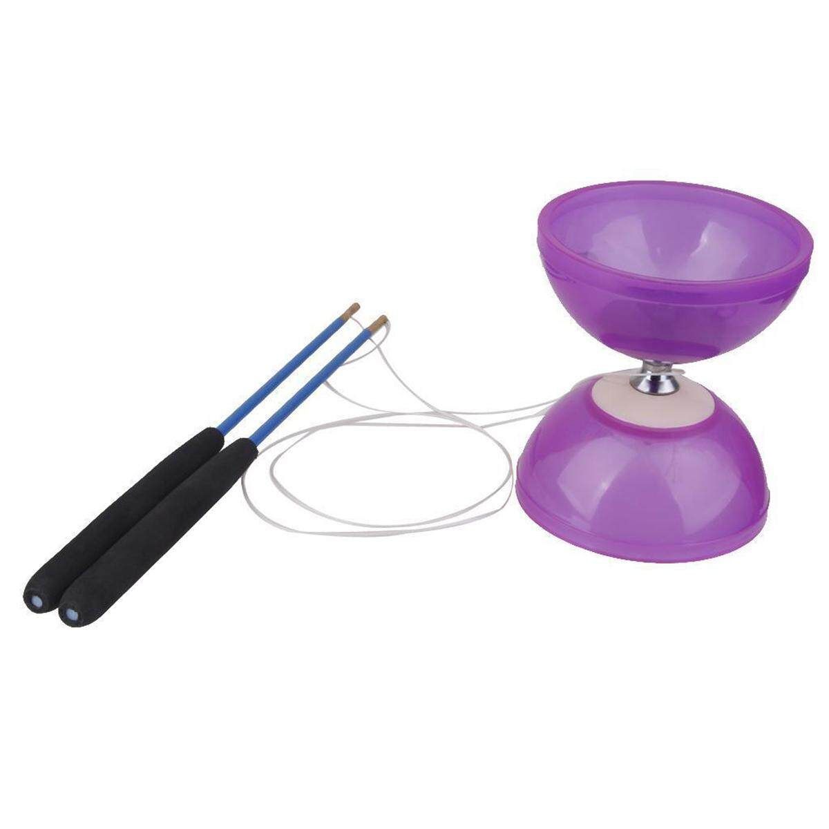 Purple 5 Bearings Diabolo Handsticks&String Juggling Toy Professional