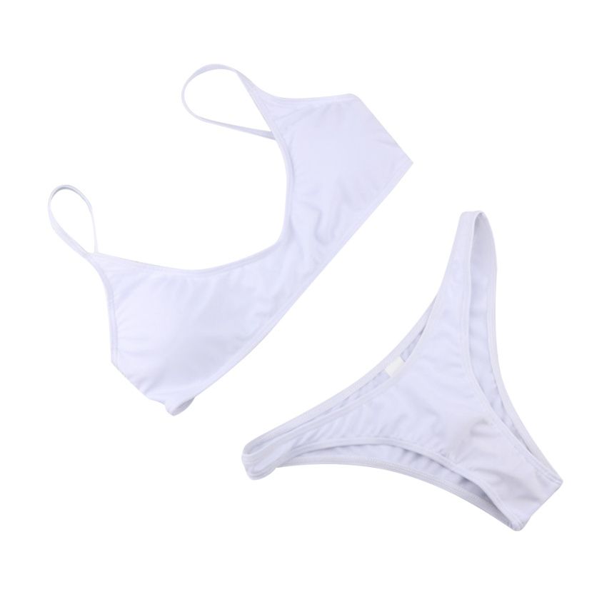 Womens Swimsuit Two Piece Bathing Suits Elastic Sleeveless Bikini Sets