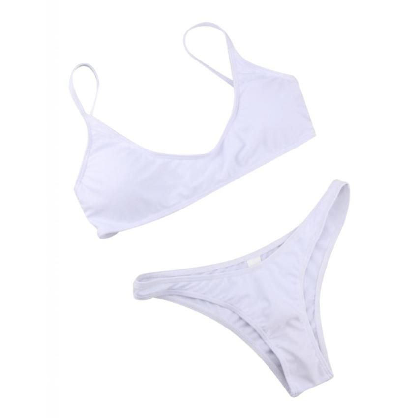 Womens Swimsuit Two Piece Bathing Suits Elastic Sleeveless Bikini Sets