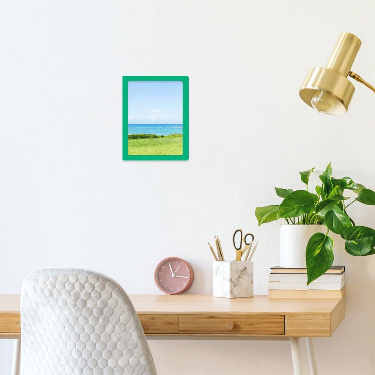 2Pcs Magnetic Picture Frame Magnetic Photo Display Frame Ornament Green