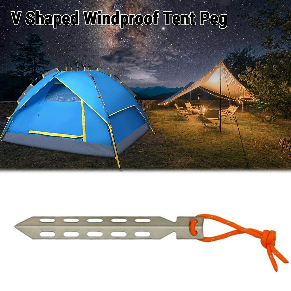 Tent Stakes Tent Nails V Shaped Design Outdoor Tent Accessories Stainless Steel Ground Nails