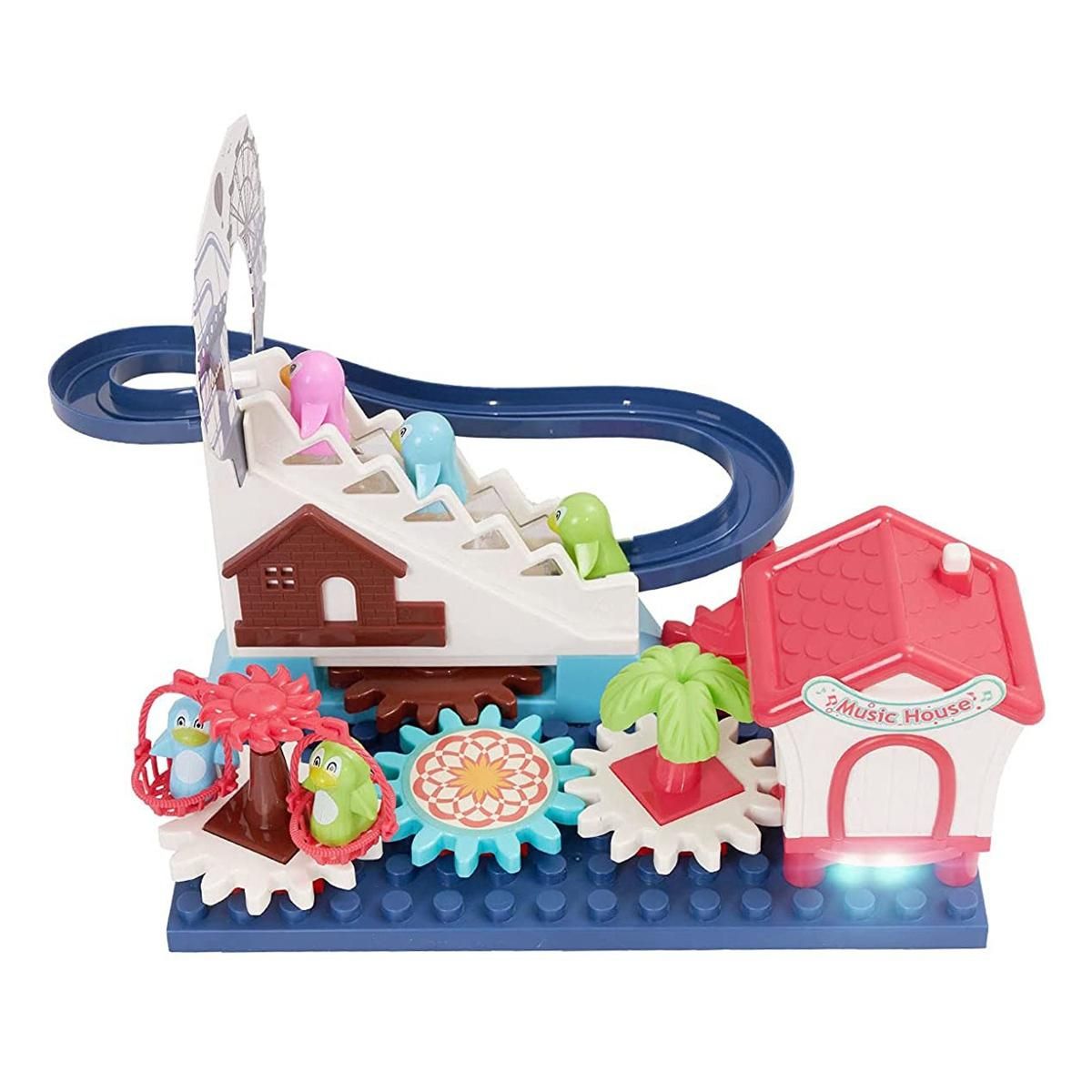 Penguin Slide Building Blocks Set Electric Marble Race