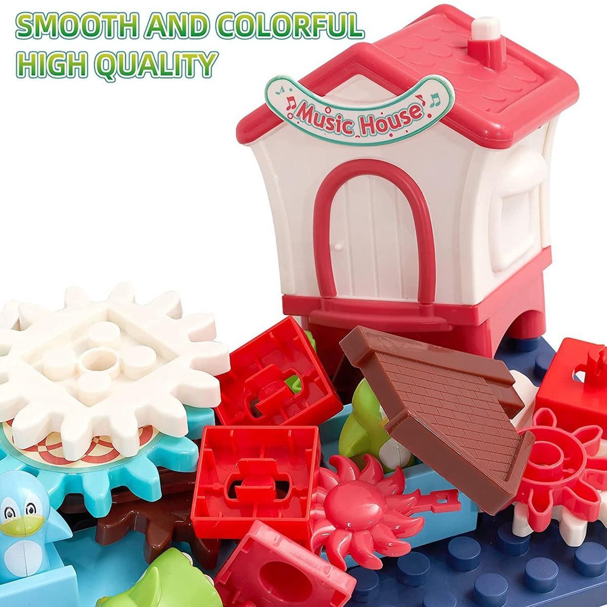 Penguin Slide Building Blocks Set Electric Marble Race