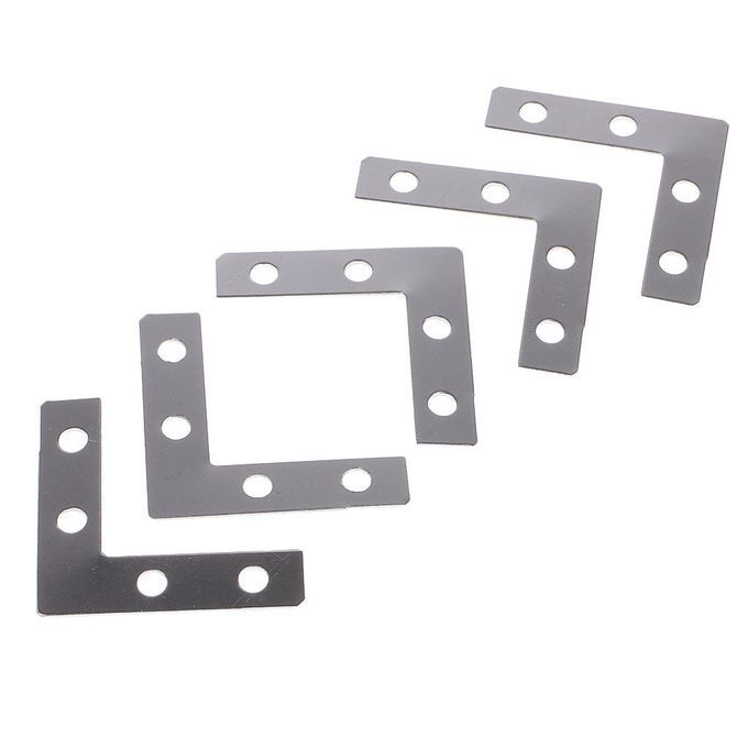 100x Metal L Shape Corner Brace Plate Flat Angle Bracket Picture Frame