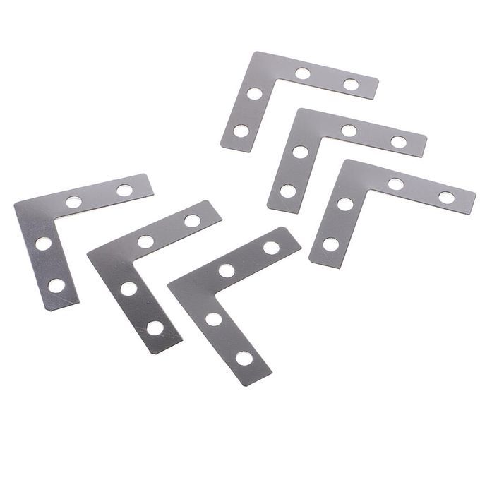 100x Metal L Shape Corner Brace Plate Flat Angle Bracket Picture Frame
