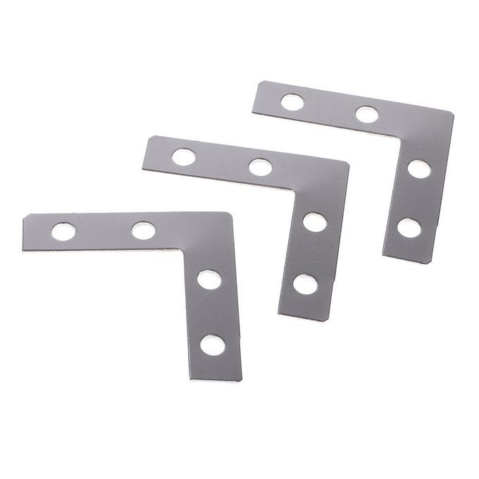 100x Metal L Shape Corner Brace Plate Flat Angle Bracket Picture Frame