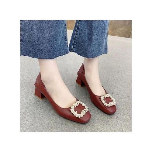 Red Wedge Heel Shoes Women Ladies Ballet Shoes Office Slip On Comfy Loafers