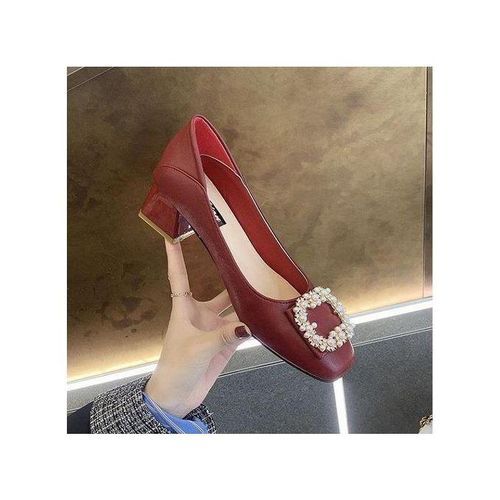 Red Wedge Heel Shoes Women Ladies Ballet Shoes Office Slip On Comfy Loafers