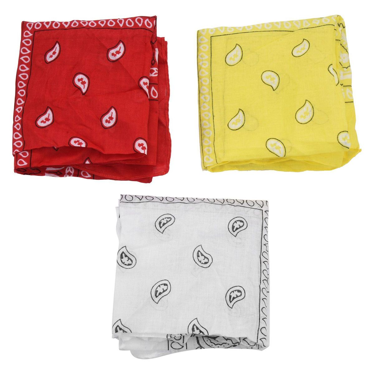 Paisley bandanas set of 3 - Headband cashmere cotton scarf,